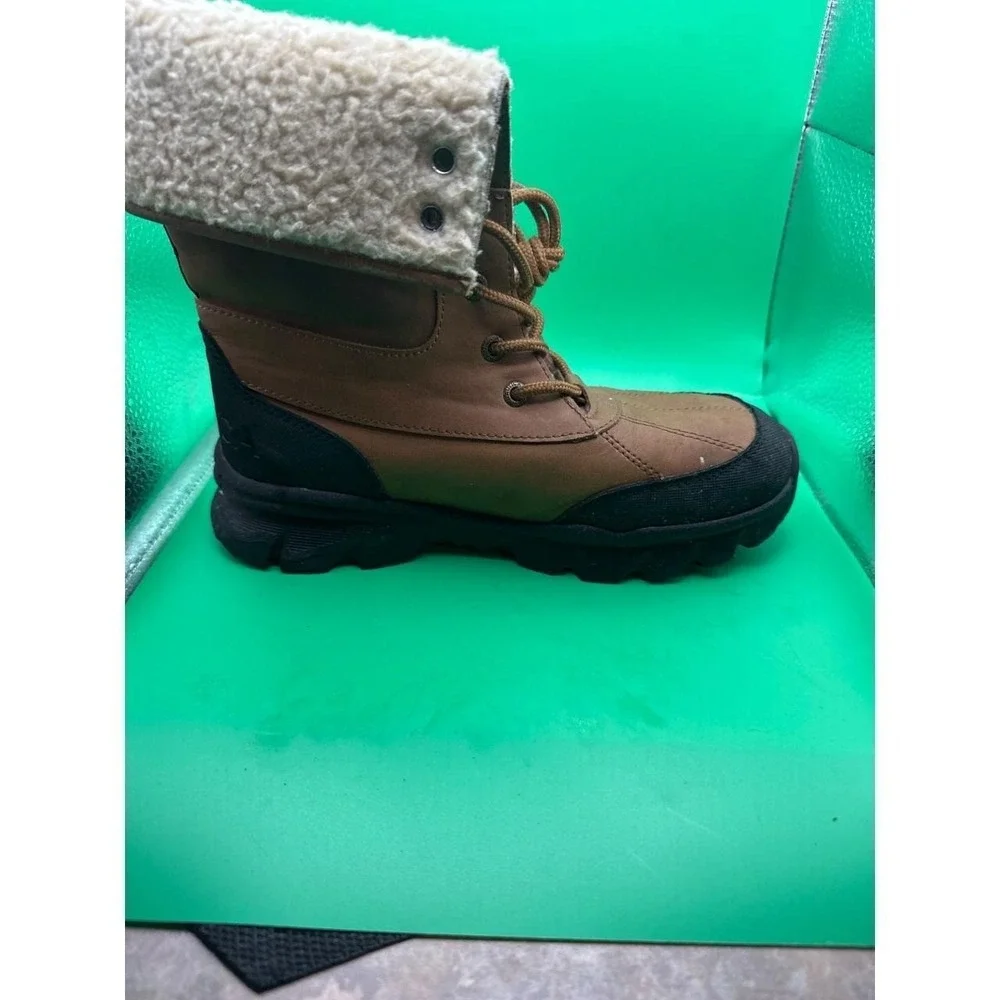 Nautica Indus Brown Shearling Lined Duck Boots Women US 4 Lace Up Winter Boots